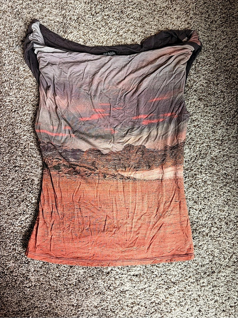 Wild Fable Abstract Coral & Gray Tank Top Medium
